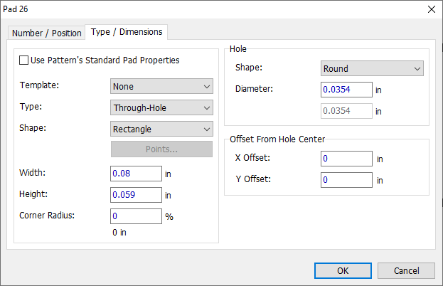 Pad Properties individual 2