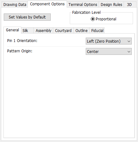 PatGen - Axial Component Options