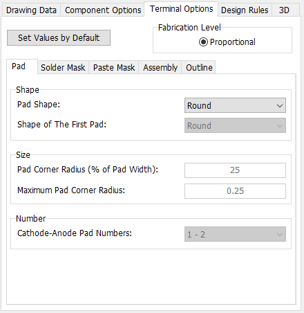 PatGen - Axial Terminal Options