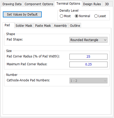 PatGen - Chip Terminal Options
