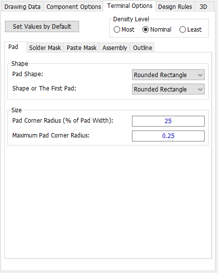 PatGen - QFp Terminal Options