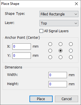 Precise placement FILLED RECTANGLE