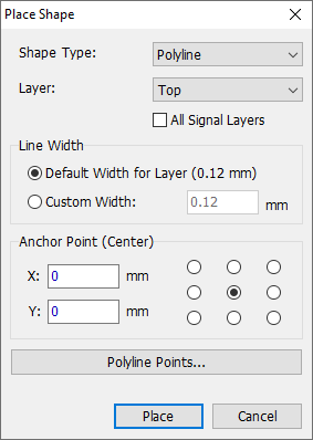Precise placement PLYLINE