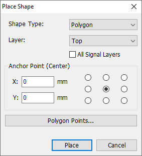 Precise placement POLYGON