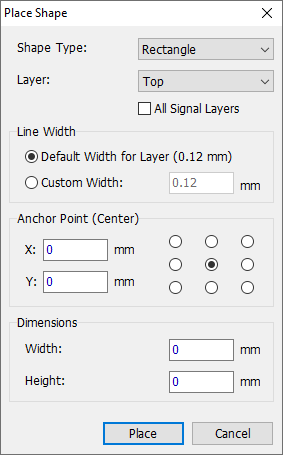 Precise Placement RECTANGLE