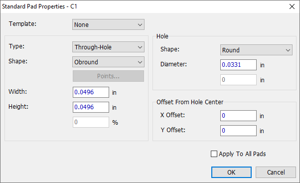 Component Pad Properties