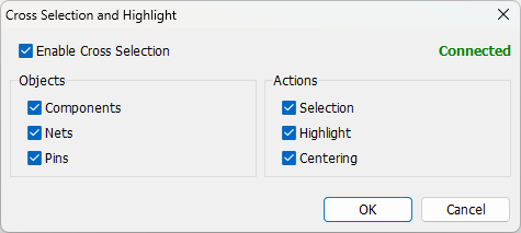 cross selection and highlight